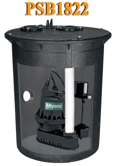 Myers PSB1822 Series - 1/4 HP Sump Basin Package